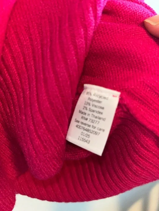 Sonoma Goods For Life 3x Lightweight V-Neck Bright Pink Soft Knit Sweater - Picture 8 of 12